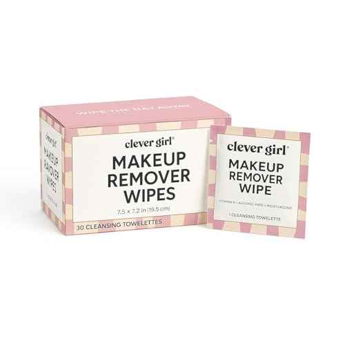 Individually Wrapped Makeup Remover Wipes with Micellar Water, Green Tea Extract, Aloe & Vitamin E - Travel Sized Individual Micellar Cleansing Wipes Unscented (30 Pack)