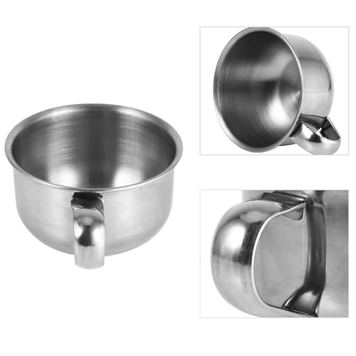 Shaving Soap Bowl, Shaving Mug, Stainless Steel Soap Bowl with Handle for Man