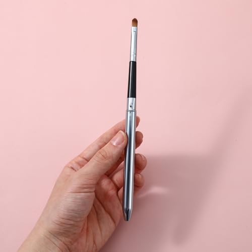 Retractable Lip Brush Set of 6 - Silver Lipstick Applicator