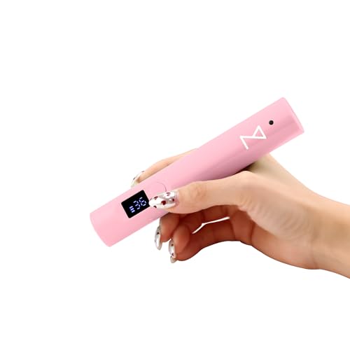 M - GlamCure GO Nail Flash Cure Lamp with Focus Beam Technology, Touch Screen - LED & UV Nail Light - Curing Lamp for Gel Nails, Acrylic, Builder - Portable & Adjustable (Pink)