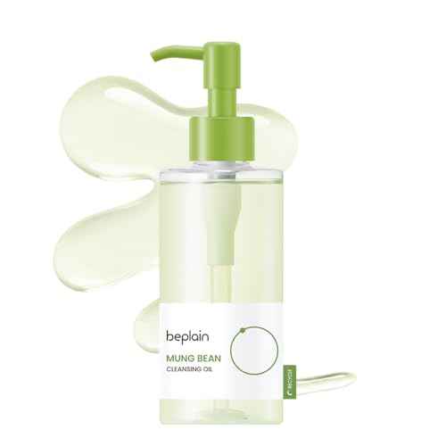 beplain Mung Bean Cleansing Oil(6.76fl.oz/200ml)| Fragrance-Free | Non-Comedogenic Tested| Makeup Blackhead Remover & Deep Pore Cleanser| Suitable for Sensitive Skin| Double Cleansing Korean Skincare