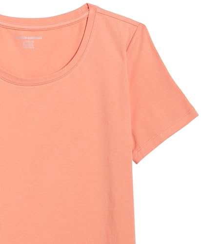 Amazon Essentials Women's Classic-Fit Short-Sleeve Crewneck T-Shirt, Pack of 2, Coral Orange/Golden Yellow, X-Small