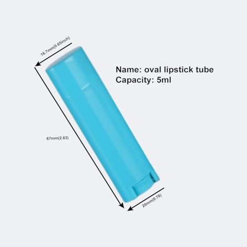 FZBNSRKO 5ml 100Pcs Empty Oval Deodorant Lip balm Tubes Containers Twist-up Refillable Containers for Lipstick,Chapstick,Homemade Lip balm,DIY Deodorants(Sky Blue)