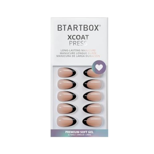 BTArtbox Halloween French Tip Almond Press On Nails Kit - Black A1
