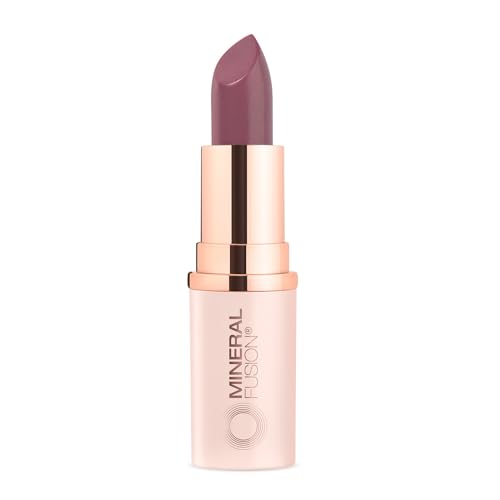 Mineral Fusion Lipstick, Vivid & Smudge-Free Lip Color with Avocado Oil, Cocoa Seed Butter & More, Long-Lasting Vegan Lipstick, FD&C Dye-Free, Cruelty-Free, Paraben-Free, Gluten Free, Plum Wine