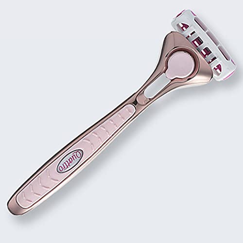 Wilkinson Sword - Quattro for Women | Premium Metal Rose Gold | Razor Handle + 5 Blade Refills