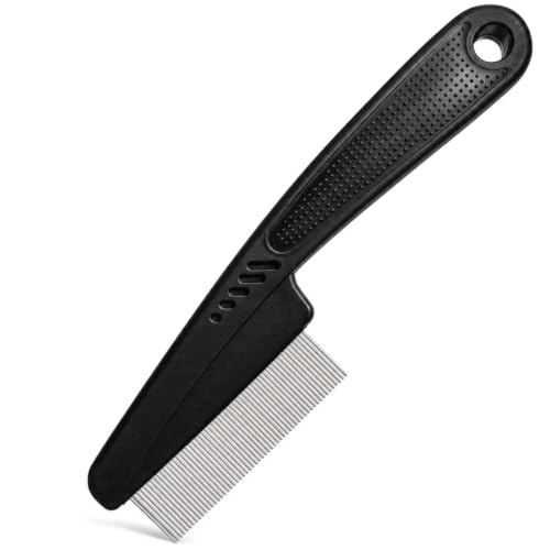 Yumflan 1.0mm Stainless Steel Dandruff Comb with Non-Slip Handle