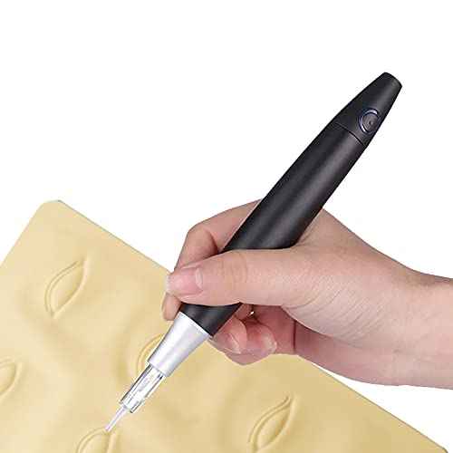 Permanent Eyebrow Makeup Pen Tattoo Rotary Machine 10PCS Needles For Eyebrows,Eyeliners, Lips (Black,AP686B)