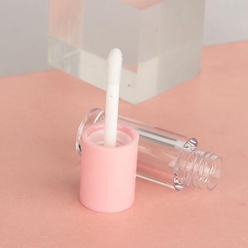 COSIDEA 10PCS Empty Pink Mini Lip Gloss Tubes 2.5ml 0.08 OZ lipgloss Tube with Wand Applicator for Lip oil tint bottles container