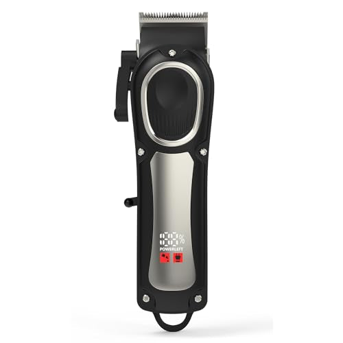 OVLUX Cordless Hair Clippers for Men ? Powerful, Quiet, and Rechargeable for Professional and Home Use LCD Display for Barber Haircut & Mens Grooming