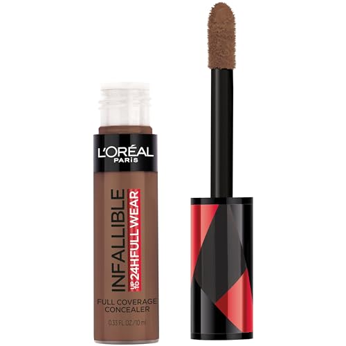 L'Oreal Paris Makeup Infallible Full Wear Waterproof Matte Concealer, Full Coverage, Walnut, 0.33 fl. oz.