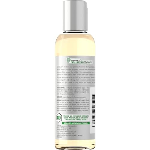 Horb?ach Castor Oil Organic | 4 fl oz | Cold Pressed and Hexane Free | For Face, Hair, Eyelashes and Eyebrows | Vegetarian, Non-GMO Formula
