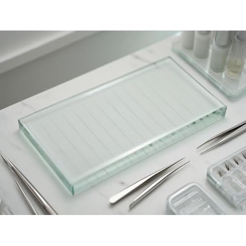 Crystal Tray Glass Eye Lash Stand Pallet Holder for Eyelash Extensions 4.5X2.5X0.4 Inch 1PC