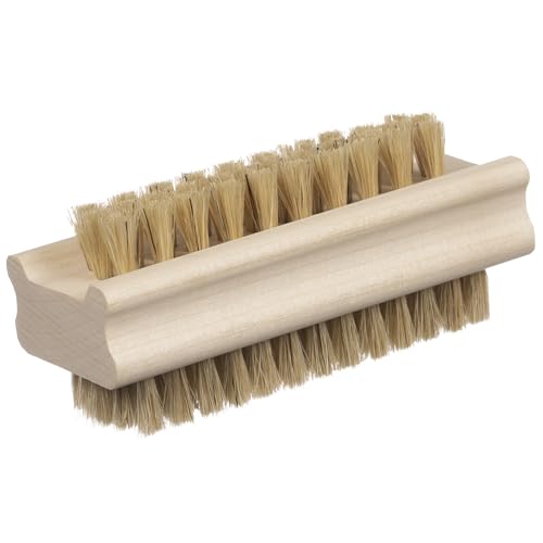 Non-Slip Wooden Two-Sided Nail Brush with Natural Boar Bristles