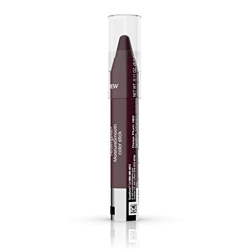 Neutrogena MoistureSmooth Color Stick for Lips, Moisturizing and Conditioning Lipstick with a Balm-Like Formula, Nourishing Shea Butter and Fruit Extracts, 180 Deep Plum, .011 oz (Pack of 2)
