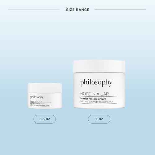 philosophy hope in a jar barrier restore cream ? with ha+ complex, cica & ceramides ? intensely hydrating moisturizer for dry, sensitive skin ? repairs & soothes