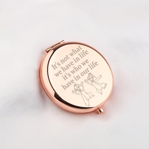 WUSUANED Chip Makeup Mirror It Not What We Have in Life It Who We Have in Our Life Mirror Dale Fan Gift Cartoon Inspired Gift Squirrel Lover Gift