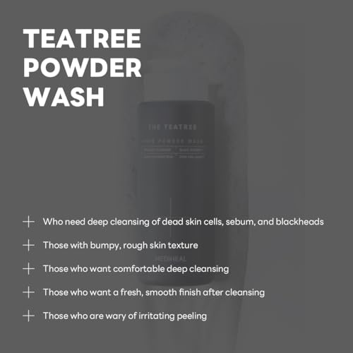 Mediheal Teatree Pore Powder Wash (1.76 oz) - Mild Pore Deep Cleanser with Gentle and Rich Salicylic Bubbles to Remove Blackhead