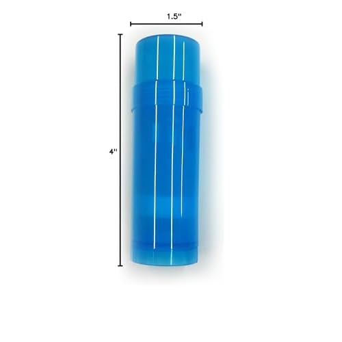 6 ct. Deodorant Twist-up Empty Containers (Blue) - for lotion bar, heel balm etc. (2 oz.)