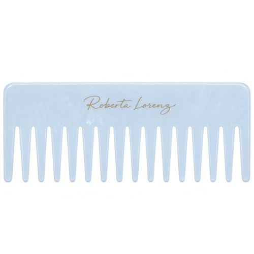Roberta Lorenz Luxury Powder Blue Wide Tooth Comb - 5.9 Inch