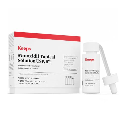 Keeps Minoxidil 5% Solution for Men - Extra Strength Hair Regrowth Treatment