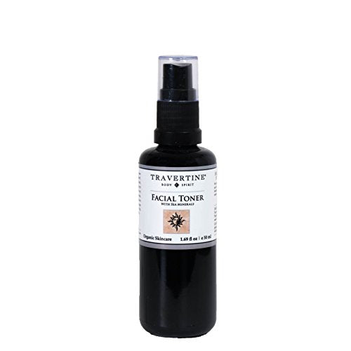 Travertine Spa Facial Toner with Sea Minerals | pH Balancing | Vitamins B C E | Soothes Irritated Skin | Reduce Pore Size | for Men and Women