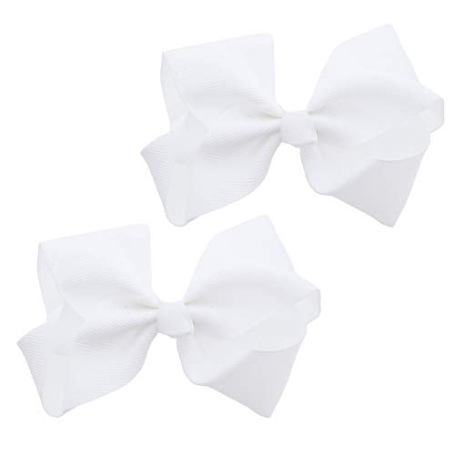3 Inch Grosgrain Hair Bow Clips for Girls - Set of 2