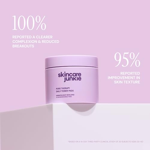 Pore Therapy Daily Toner Pads, Exfoliates Pore-Clogging Dead Skin Cells, Fragrance-Free, for Normal to Oily Skin, 50 Pads