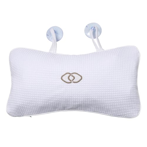 YUET Bathtub Pillow with Suction Cups - Non-Slip Bath Headrest