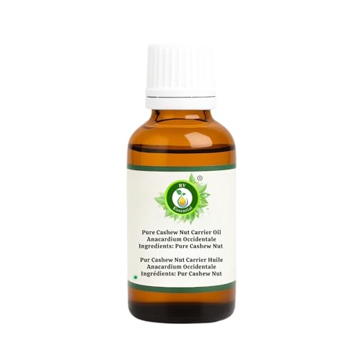 R V Essential Pure Cashew Nut Carrier Oil 30ml (1.01oz)- Anacardium Occidentale (100% Pure and Natural Cold Pressed)
