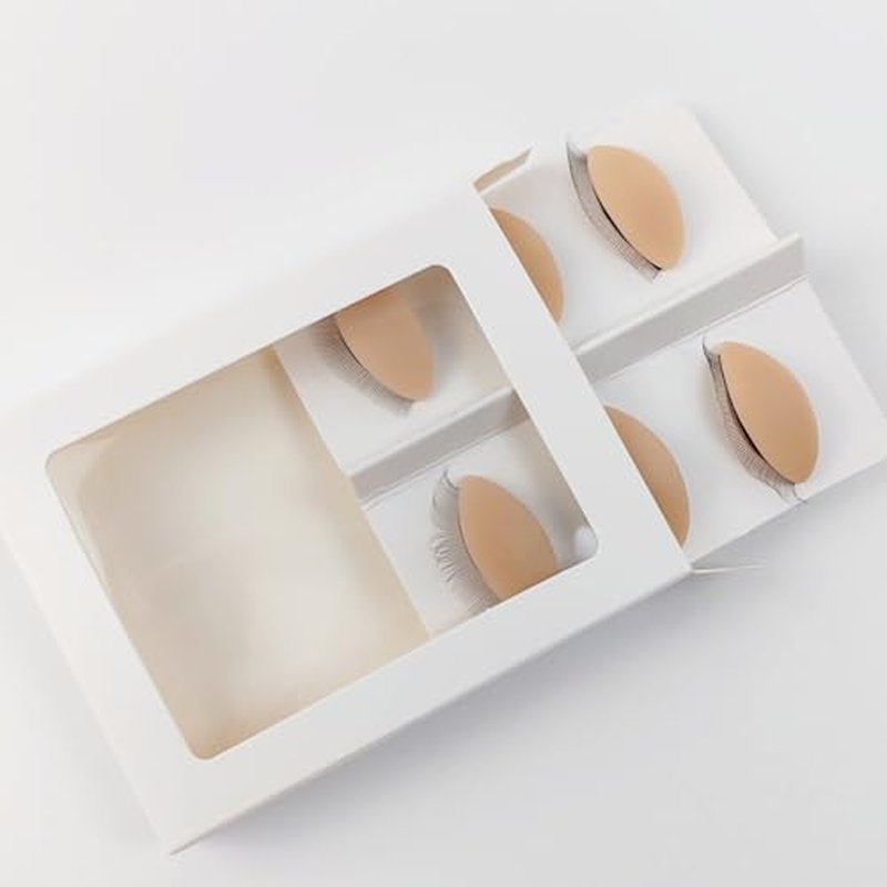 RONYOUNG 12PCS Replacement Eyelids for Mannequin Head Removable Realistic Eyelids with Eyelashes for Eyelash Training Practice Makeup Eyelash Extensions(Tan Color)