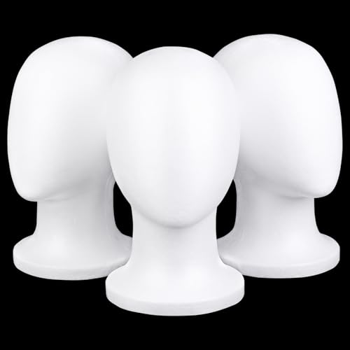 COOKOO Foam Wig Head Stand - 3 Pack Mannequin Display