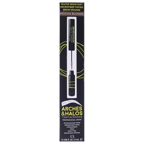 Arches & Halos Microfiber Tinted Brow Mousse - Mocha Blonde - Soft, Natural Definer Mousse to Shape, Sculpt and Control Eyebrows - Silky, Non-Crunchy, Fast-Setting Texture - Vegan Formula - 0.106 oz