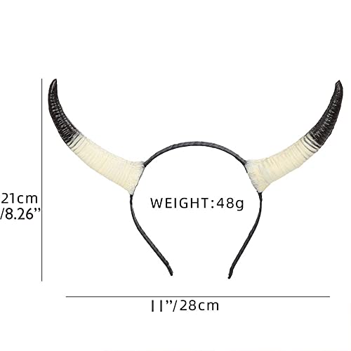 HAOZAIKEJI Halloween Horns Headband Black Devil Demon Horns Gothic Cosplay Horn Hair Hoop Party Dress Up Costume Beast Hair Accessories