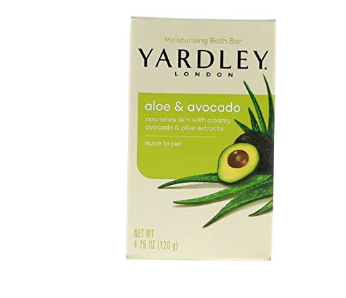 Yardley London Aloe and Avocado Naturally Moisturizing Bath Bar 4.0 oz (Pack of 12)