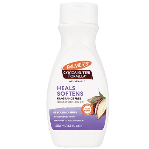 Palmer's Cocoa Butter Formula Daily Skin Therapy Fragrance Free Lotion for Dry Skin, Unscented Body Lotion, Flip Cap Bottle, 8.5 Fl Oz