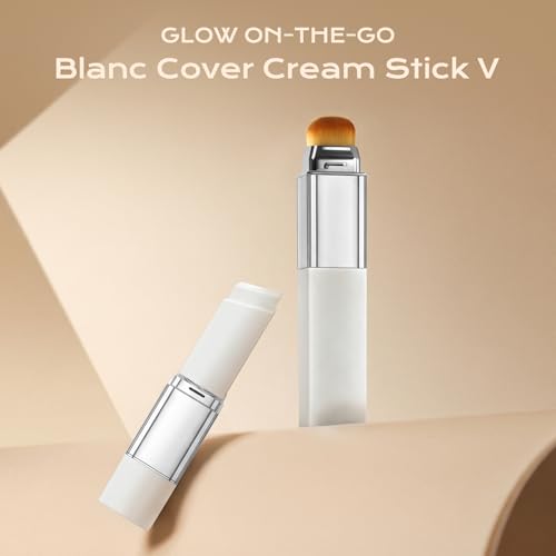 Color Changing Foundation Stick with Brush - Hydrating Makeup for Dark Skin