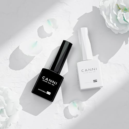 CANNI Hema-Free Black & White Gel Nail Polish Set - 2 Pcs Soak Off LED Kit