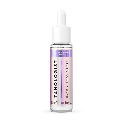 Tanologist Face and Body Self Tan Drops, Dark - Bronzing Drops - Illuminating Self Tanning Drops, Natural Ingredients & Vegan - 1.01 Fl O