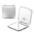 15x Magnifying Compact Mirror - Slim Portable Handheld Makeup Mirror