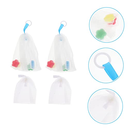 Facial Foaming Nets for Soap - 4pcs Exfoliating Bubble Maker Pouches