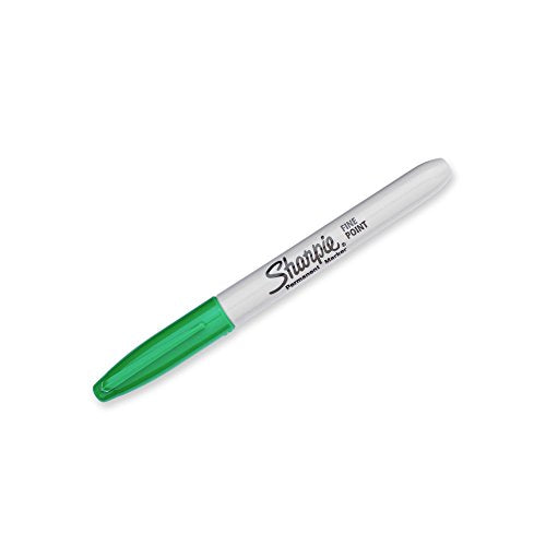 Sharpie Permanent Markers, Fine Point, Green, 12 Count