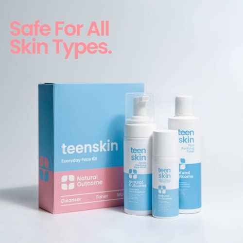 Teen Skin Care Kit 3-Step | Acne Face Wash Skin Care Regimen | Teen Skin Face Wash, Toner, & Moisturizer | Perfect for Teens Preteens & Kids Looking to Prevent Acne | 3 Pc Kit by Natural Outcome