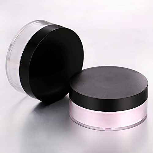 2-Pack 50g Plastic Powder Containers | Travel Makeup Jars
