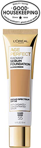 L'Oreal Paris Age Perfect Radiant Serum Foundation with SPF 50, Warm Beige, 1 Ounce