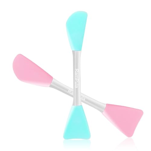 RamPula Silicone Face Mask Brush Set - Blue & Pink Flexible Makeup & Skincare Applicators