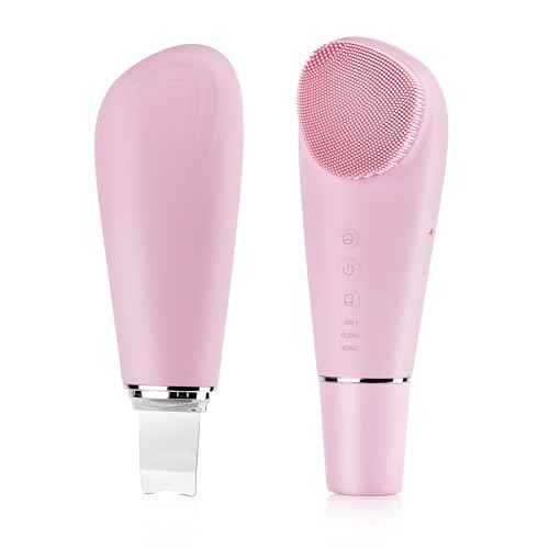 VRAIKO PorePure Silicone Face Scrubber | 2-in-1 Facial Cleansing Brush & Skin Spatula Duo | Blackhead Remover Pore Cleaner for Face & Nose | IPX7 Waterproof Exfoliating Massager Deep Cleansing