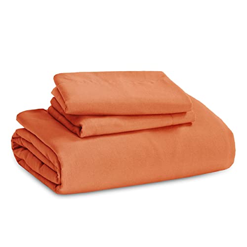 Bedsure Burnt Orange Twin Duvet Cover Set - Soft Prewashed Duvet Cover Twin Size, 2 Pieces, 1 Duvet Cover 68x90 Inches with Zipper Closure and 1 Pillow Sham, Comforter Not Included