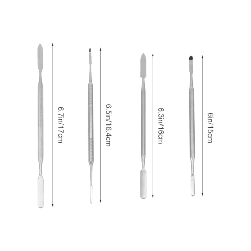 4-Piece Stainless Steel Makeup Spatula Set for Mixing Cosmetics