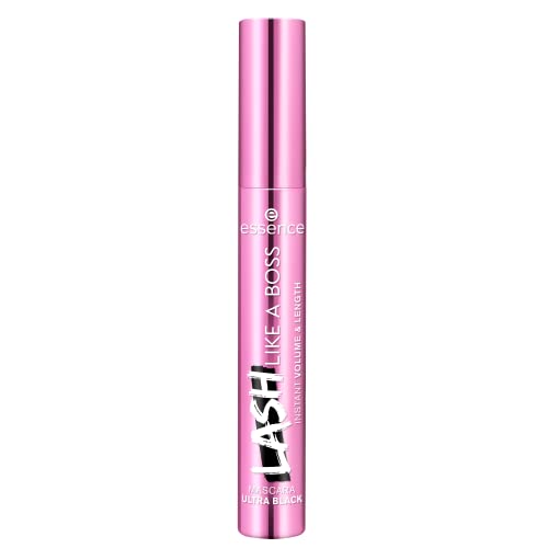 essence | Lash Like A Boss Instant Volume & Length Mascara | Ultra Black Color & Curved Fiber Brush | Vegan & Cruelty Free | Free From Parabens & Microplastic Particles (Pack of 2)